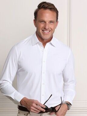 Collars & Co. Apex Performance Men's XL Long Sleeve Dress Shirt Semi Spread NWOT
